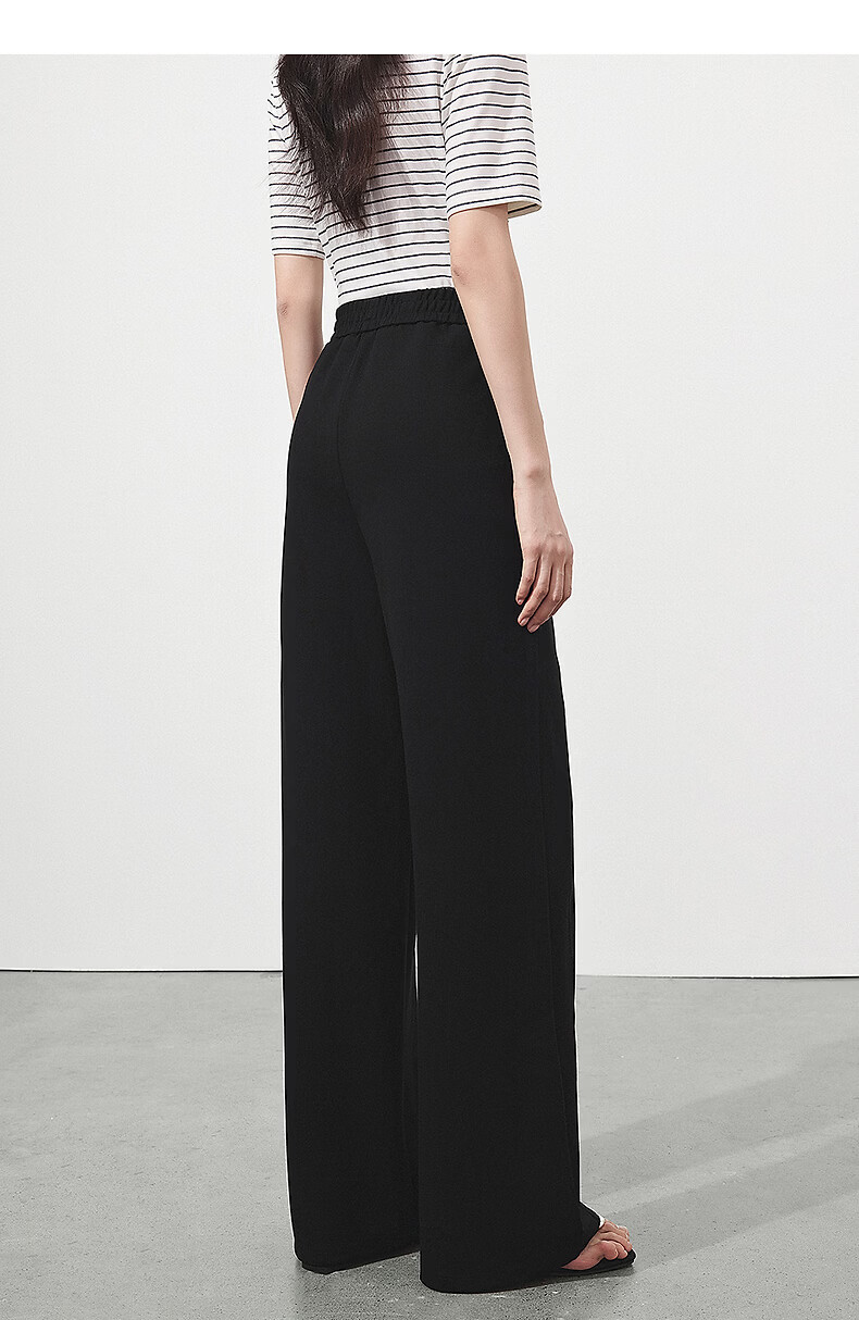 Yixiang Liying White Mask Pants Casual Women's Summer New Loose Draped Wide-Leg Straight Pants Gentle Black XL 25