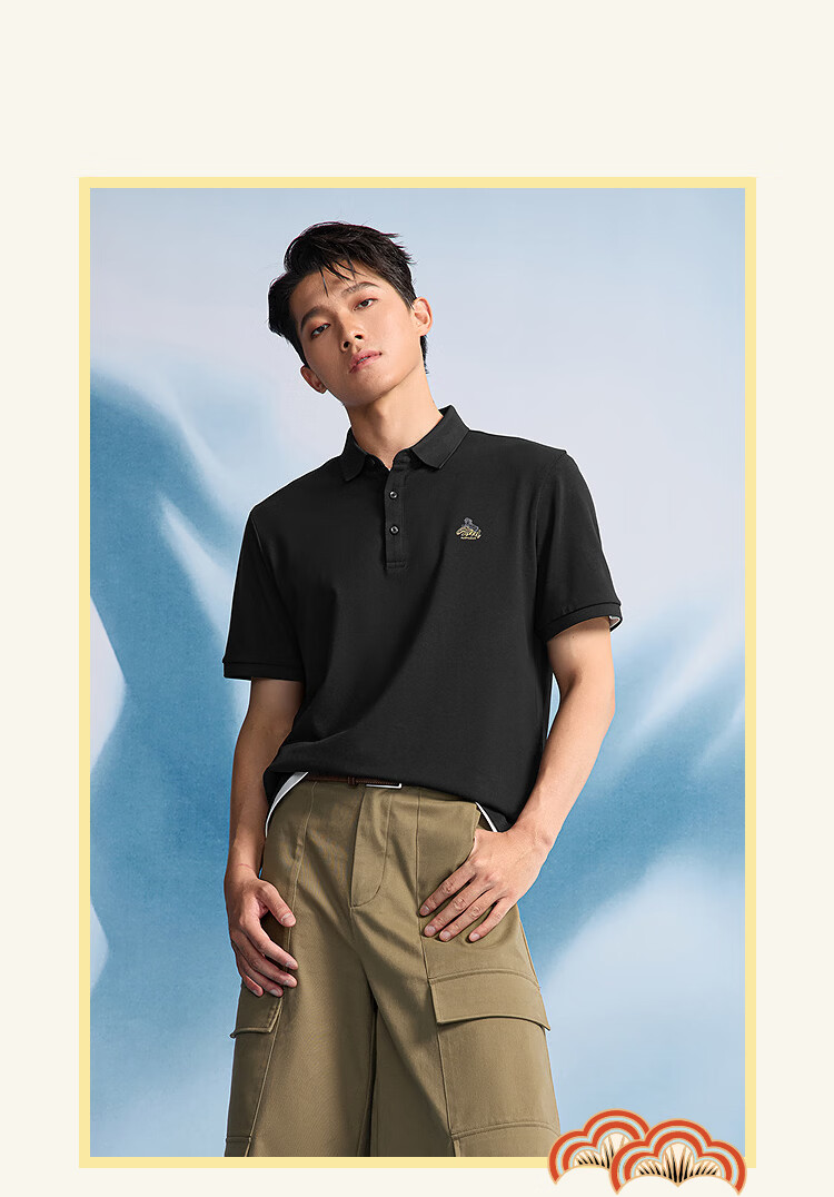 HLA Hailan Home Men's Short Sleeve Polo Shirt 26 Year of the Horse New Year Series Cool and Breathable Summer Short Sleeve 12