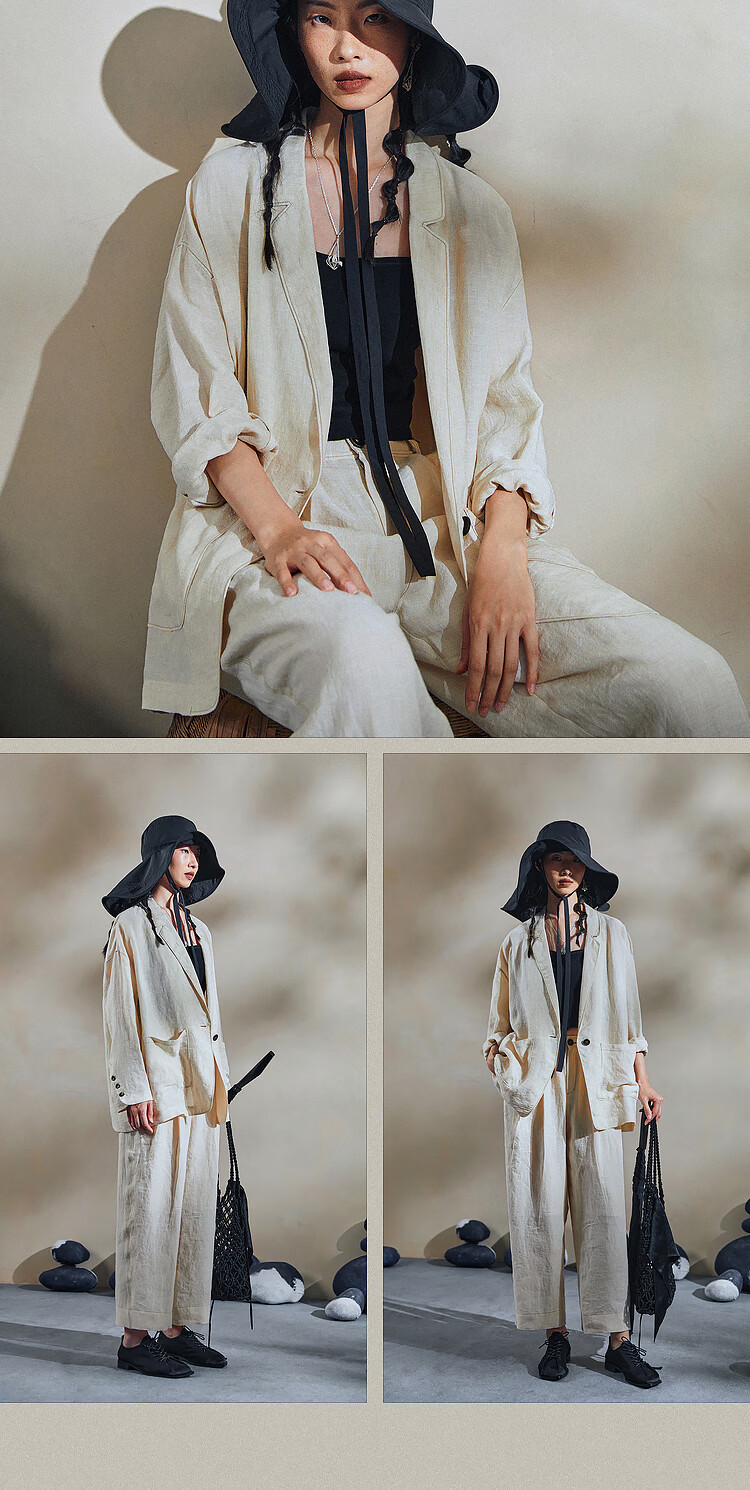 Rizhuo Original Design Women's 2026 Summer New High-End Lightweight Casual Commuter Linen Blazer Jacket 12