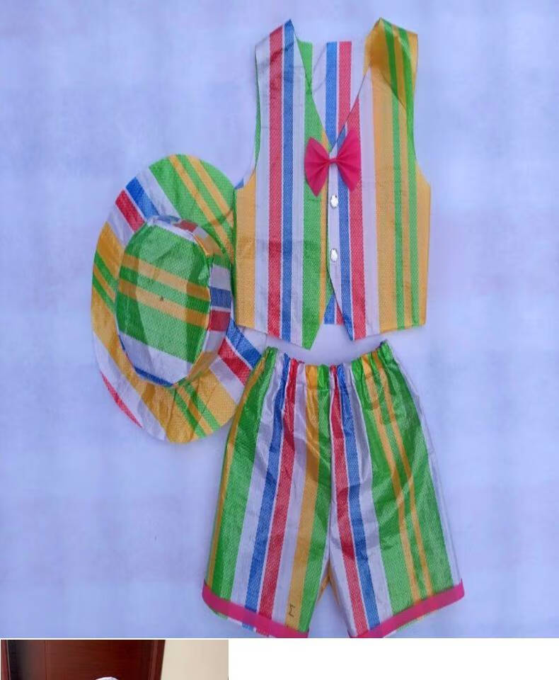 六一儿童节环保衣服走秀 手工制作衣服六一儿童节走秀服装diy幼儿园