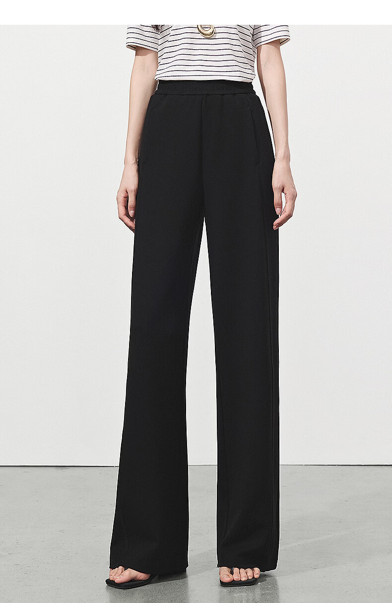 Yixiang Liying White Mask Pants Casual Women's Summer New Loose Draped Wide-Leg Straight Pants Gentle Black XL 22