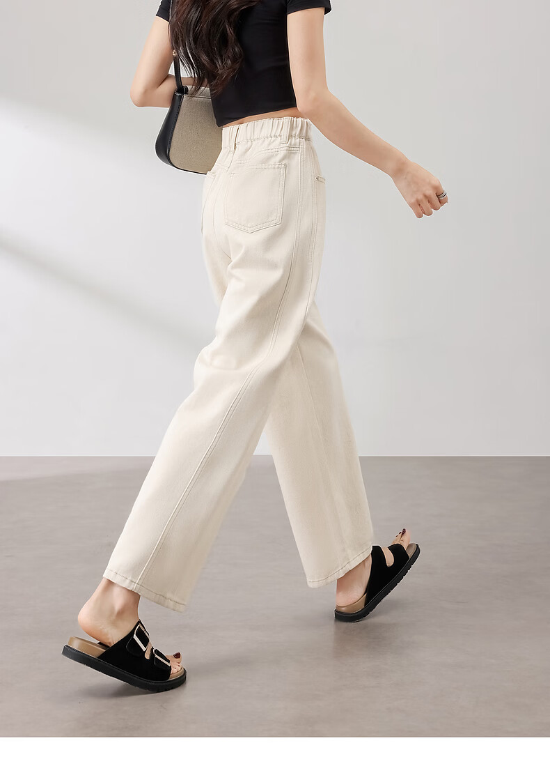 TonLion 2026 Summer New Women's White Denim Pants Simple Commuter Casual Loose Fit Trousers 14