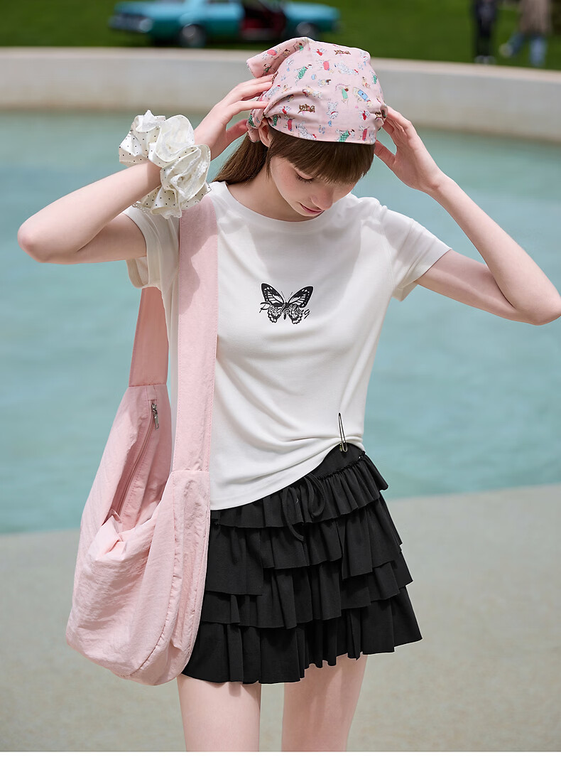 TonLion 2026 Summer Women's Printed Short Sleeve T-Shirt Butterfly Fashion Versatile Casual Premium Comfortable Women's T-Shirt 6