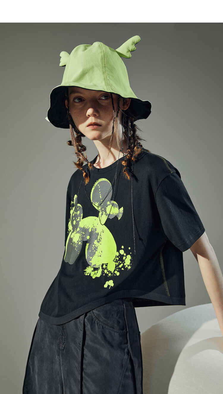 Rizhuo RIZHUO Carbonated Mint T-Shirt 2026 Summer New Women's Irregular Short Sleeve Summer Top Puppy Beige S 3
