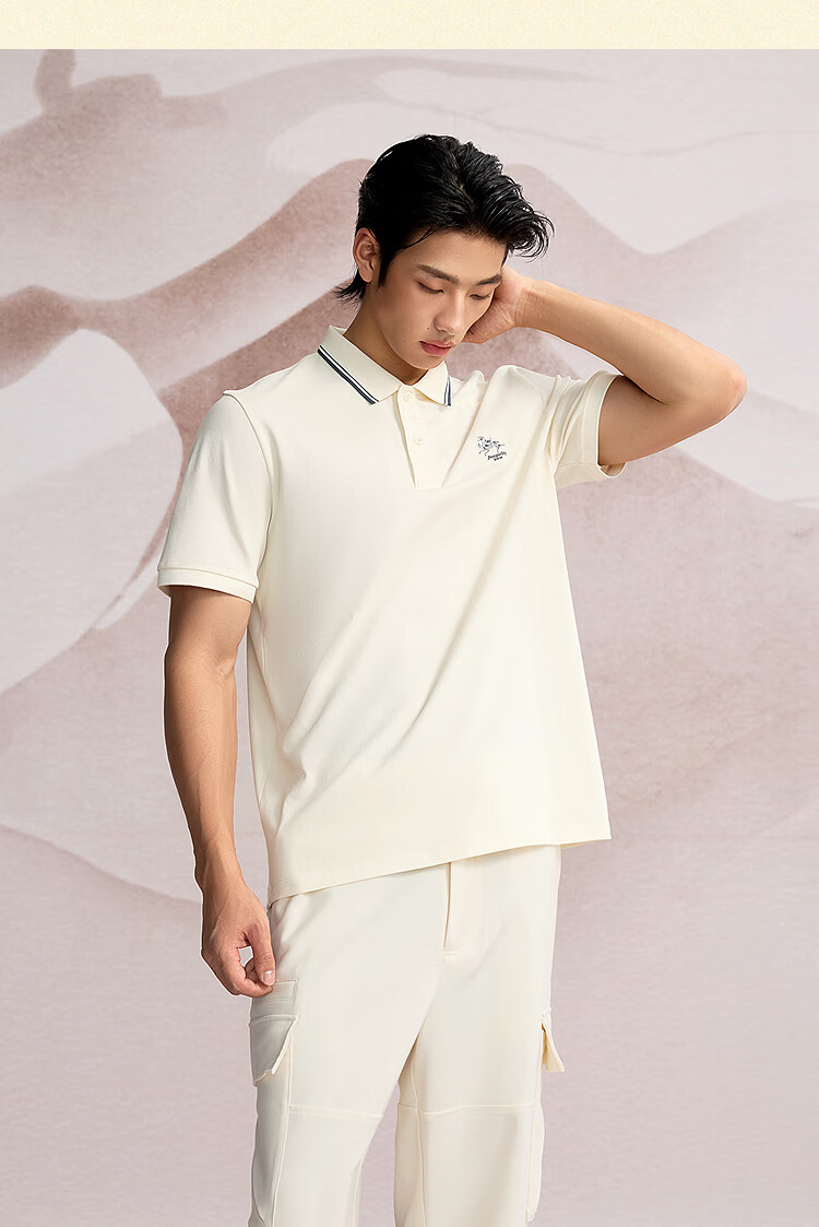 HLA Hailan Home Men's Polo Shirt 2026 New Year Dunhuang Series Cool Moisture-Wicking Embroidered Short Sleeve Summer Shirt 6
