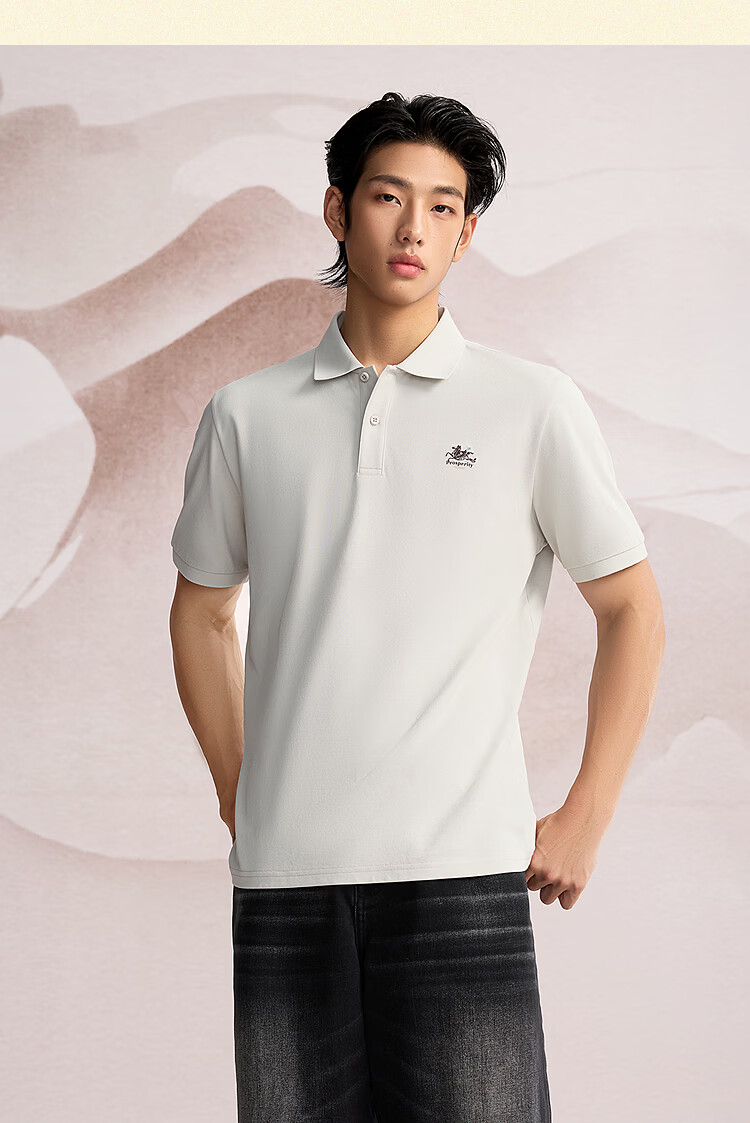 HLA Hailan Home Men's Polo Shirt 2026 New Year Dunhuang Series Cooling Moisture-Wicking Heat-Shielding Short Sleeve Summer Shirt 4
