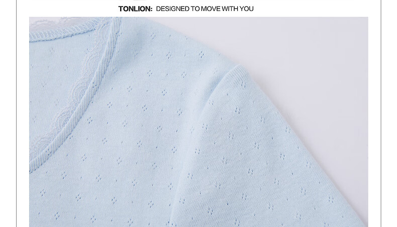 TonLion 2026 Summer Women's Lace Mid-Short Sleeve T-Shirt Hollow-Out Design Versatile Elegant Youthful T-Shirt 14