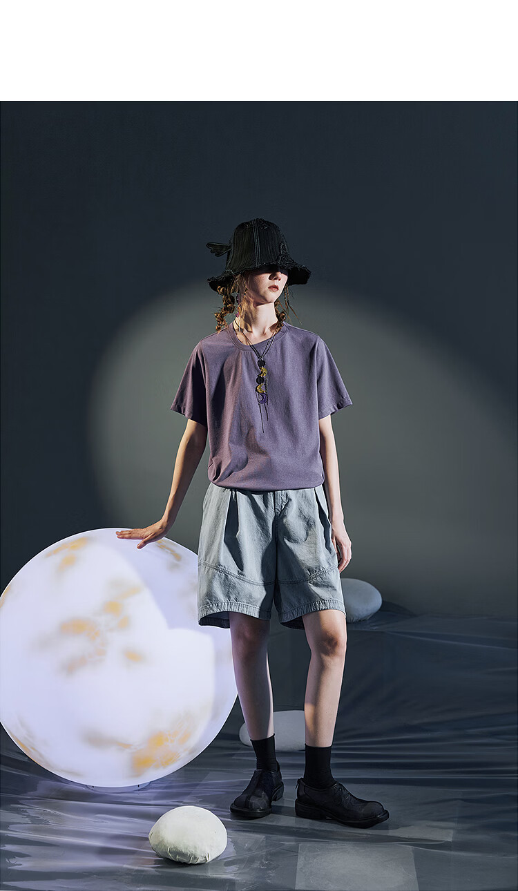 Rizhuo Moon T-Shirt Summer 2026 New Women's Solid Color Loose Slim Design Short Sleeve Tee 14