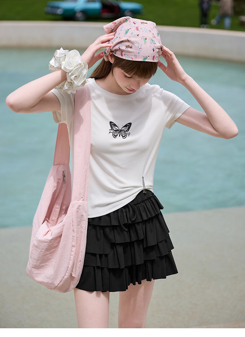 TonLion 2026 Summer Women's Layered Knit Midi Skirt Korean Style College Casual Midi Skirt 8
