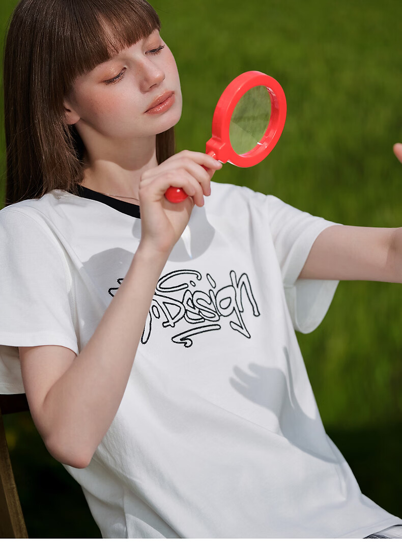 TonLion 2026 Summer Women's Embroidered Short Sleeve T-Shirt Casual Versatile Fashion High-End Comfortable Youthful Women's T-Shirt 10