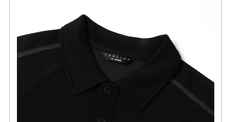 TonLion Men's Short Sleeve Polo Shirt 2026 Summer New Design Black Loose Fit Youth Versatile Top 19