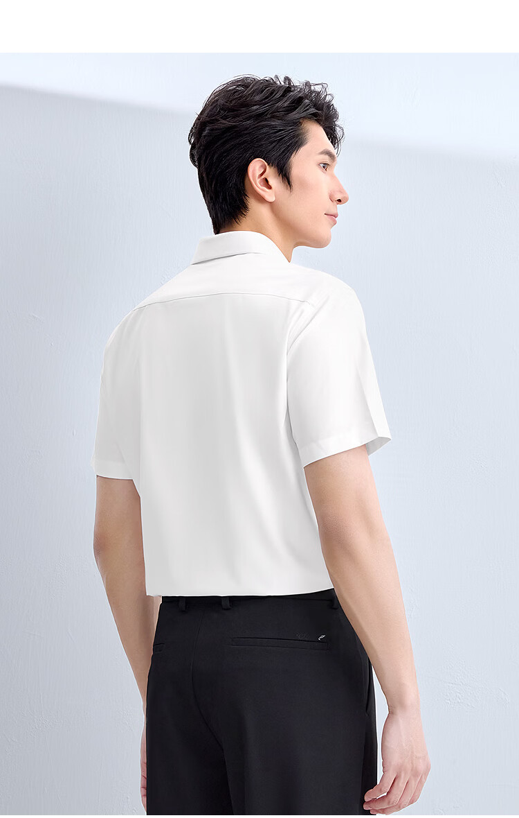 HLA Hailan Home Men's Short Sleeve Shirt Summer 26 Lightweight Business Moisture-Wicking Formal Shirt Men 11