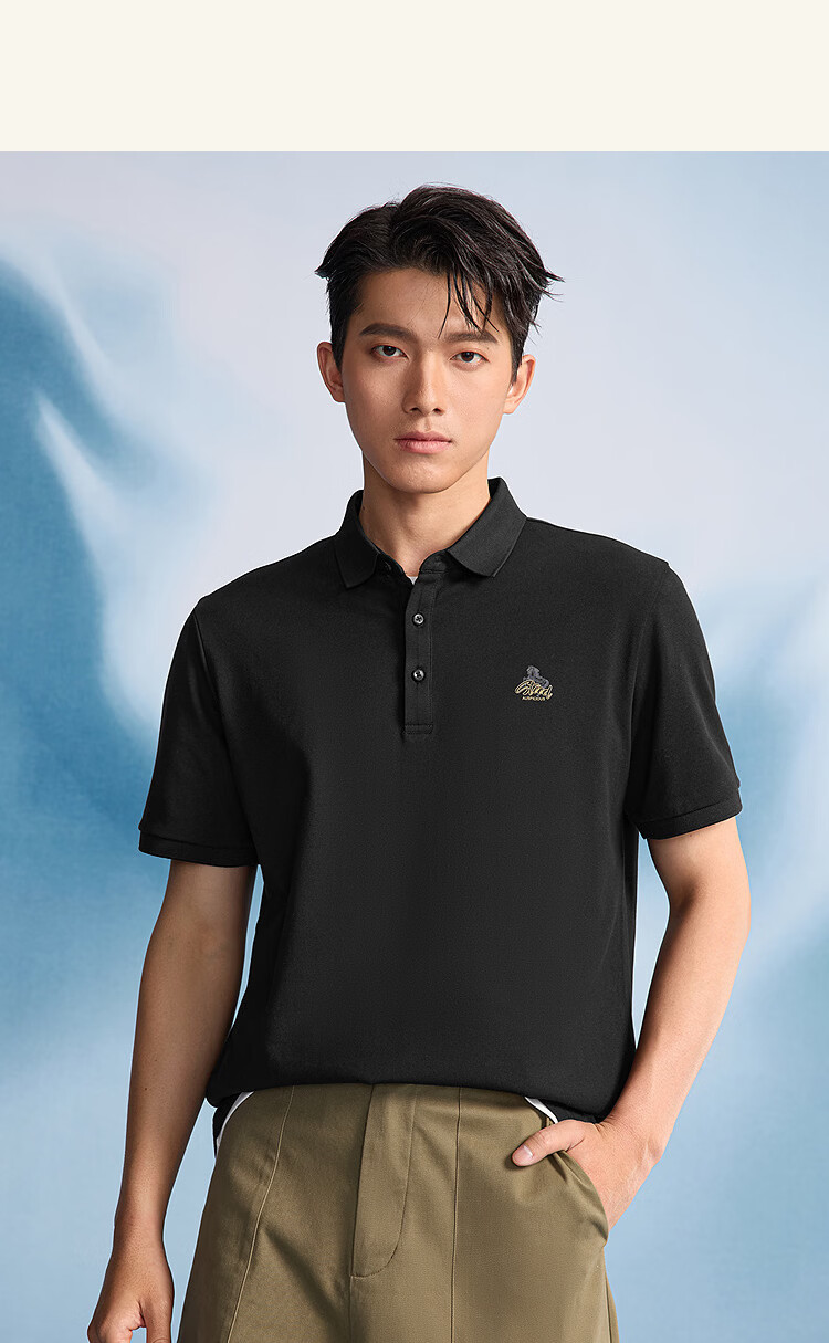 HLA Hailan Home Men's Short Sleeve Polo Shirt 26 Year of the Horse New Year Series Cool and Breathable Summer Short Sleeve 13
