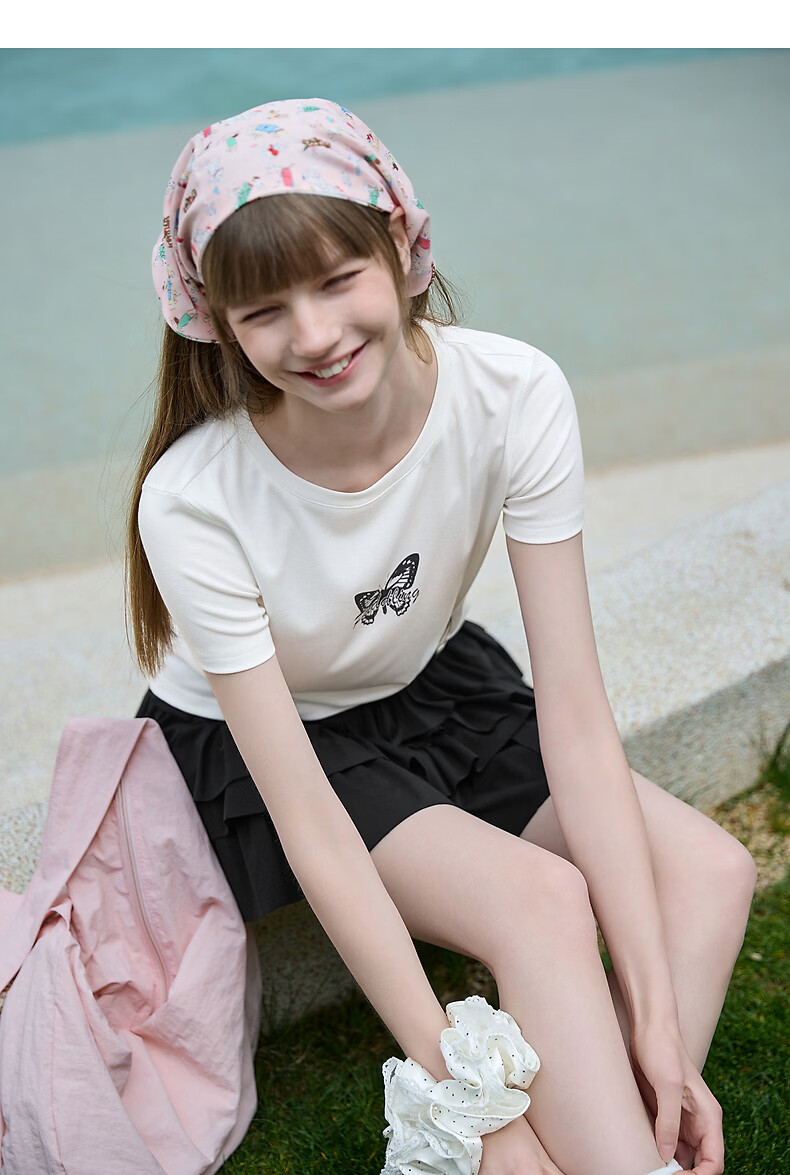TonLion 2026 Summer Women's Printed Short Sleeve T-Shirt Butterfly Fashion Versatile Casual Premium Comfortable Women's T-Shirt 4
