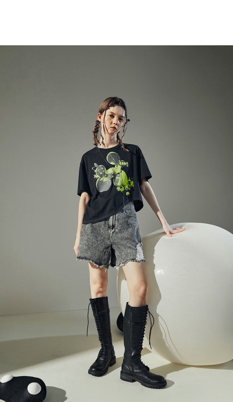 Rizhuo RIZHUO Carbonated Mint T-Shirt 2026 Summer New Women's Irregular Short Sleeve Summer Top Puppy Beige S 12