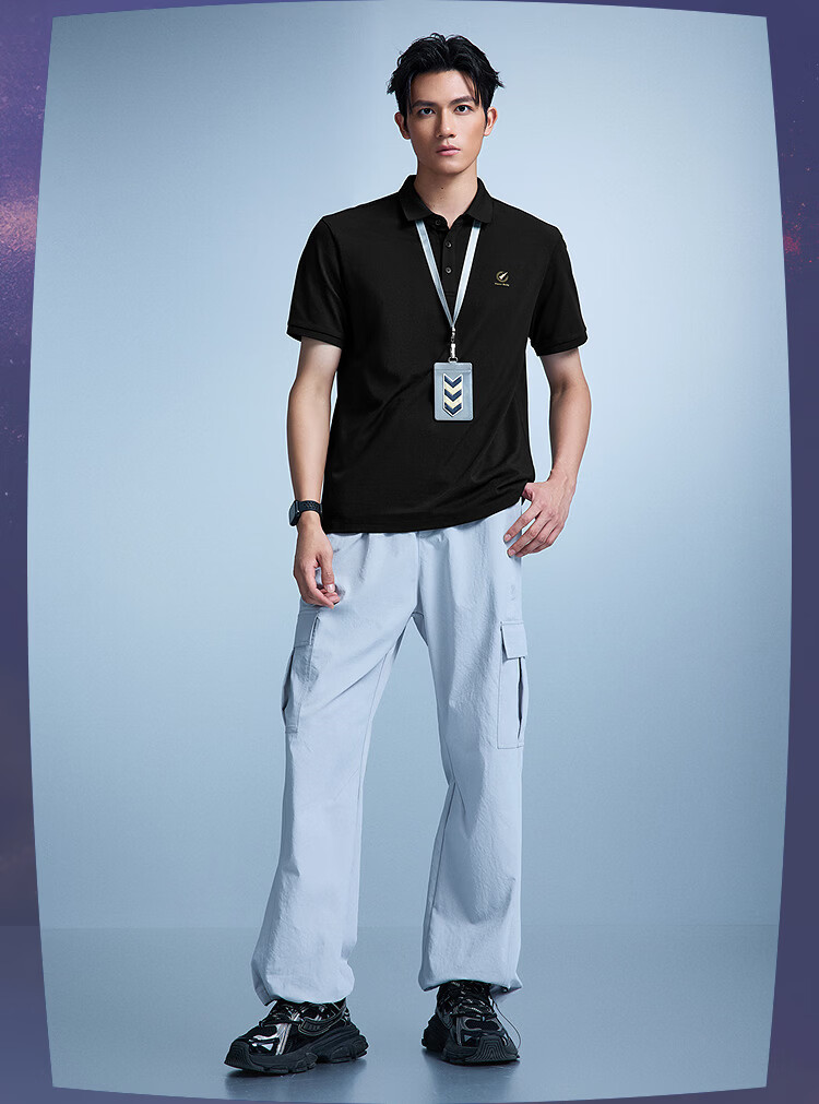 HLAHLA Men's Short Sleeve Polo Shirt 26 Three-Body Collaboration Series Cooling Short Sleeve Summer Shirt 10