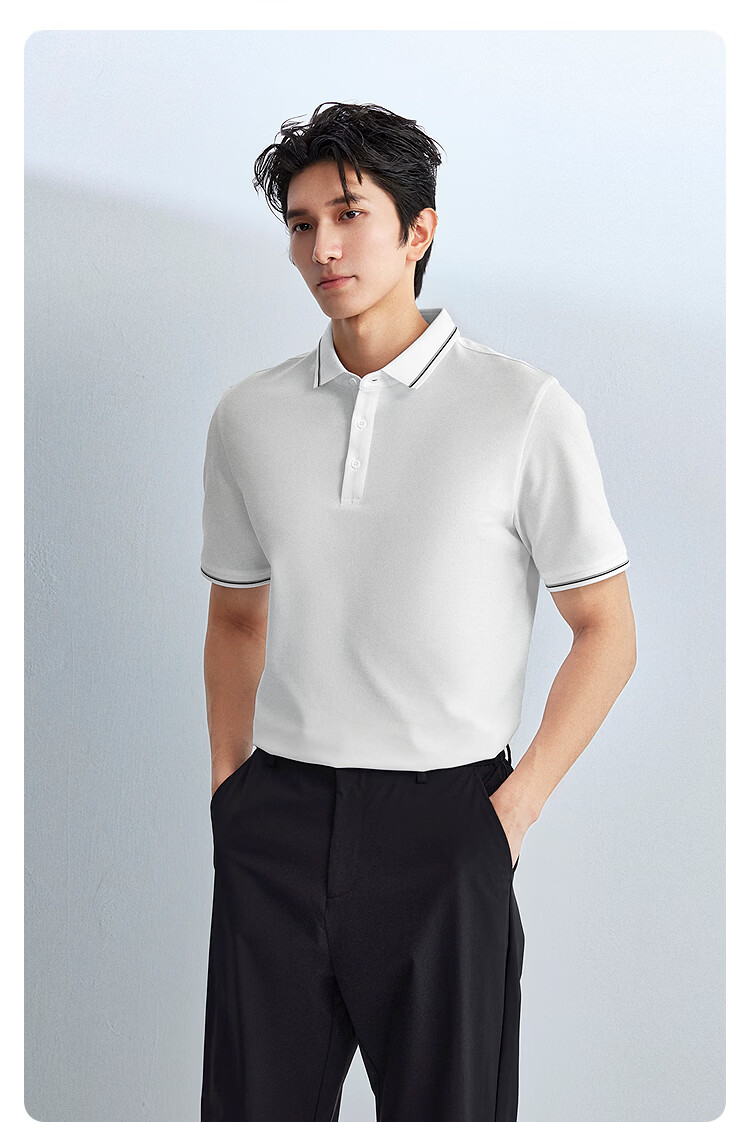 HLA Heilan Home Men's Short Sleeve Polo Shirt 26 Light Business Series Cool and Breathable Summer Short Sleeve 2