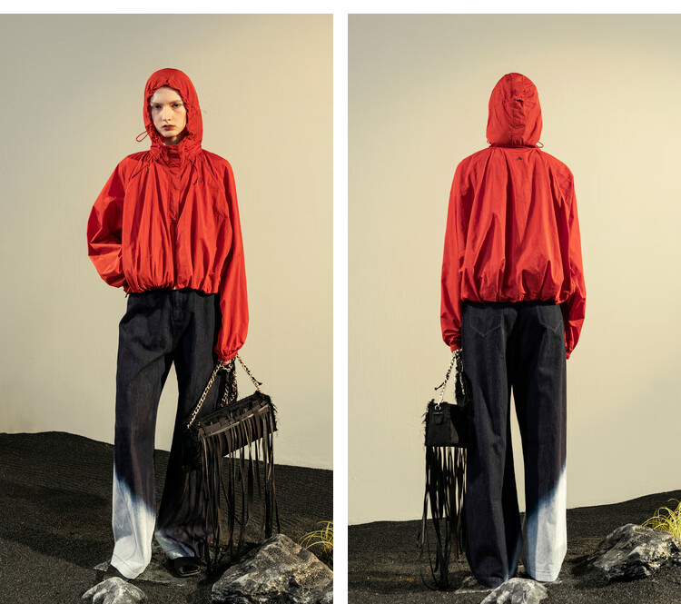 Rizhuo Original Designer 2026 Spring New Loose Breathable Thin Hooded Fashion Sports Short Jacket 11