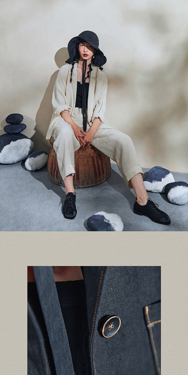 Rizhuo Original Design Women's 2026 Summer New High-End Lightweight Casual Commuter Linen Blazer Jacket 16