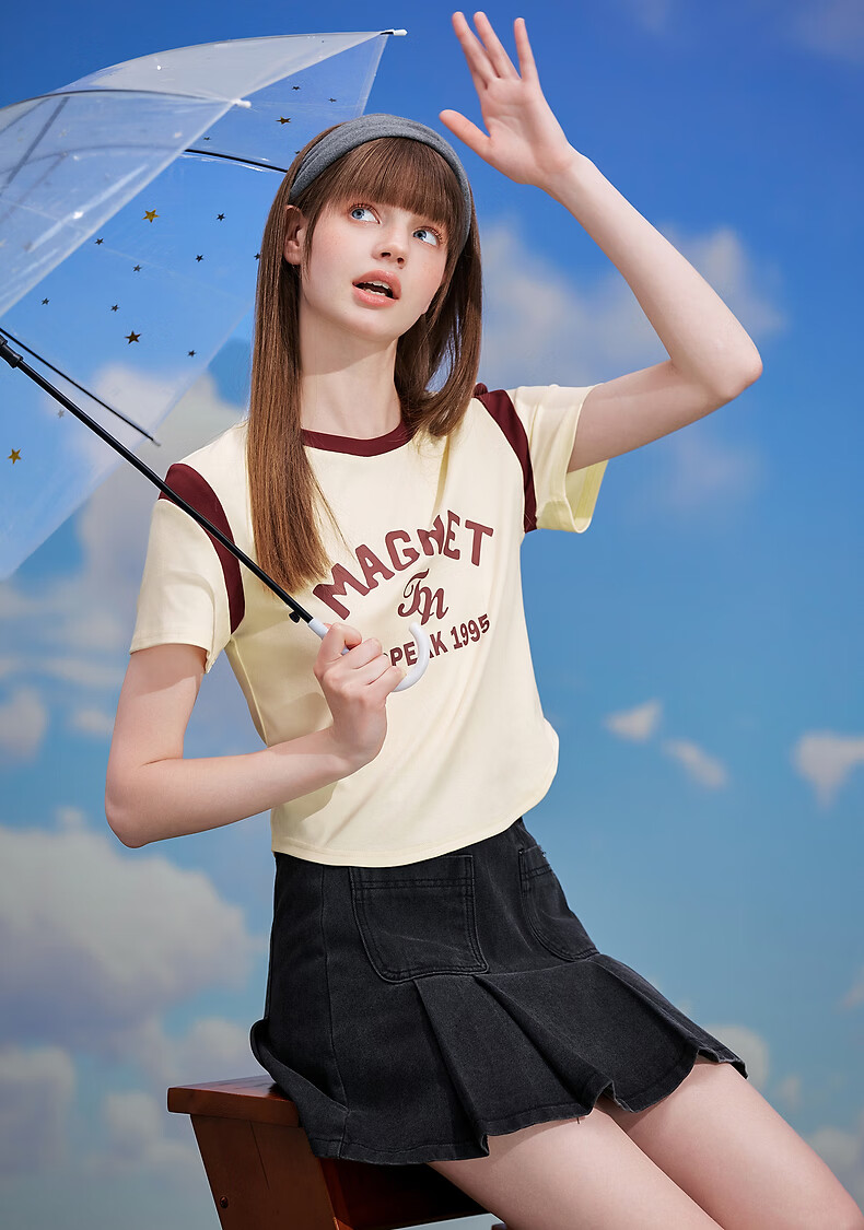 TonLion 2026 Summer New Women's Short Sleeve T-Shirt Unique Design Beautiful Youthful Petite Crop Top 2