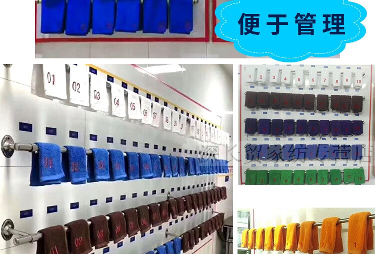 新品纯棉4d厨房管理毛巾带数字编号加厚吸水保洁分区分类专用抹布四方