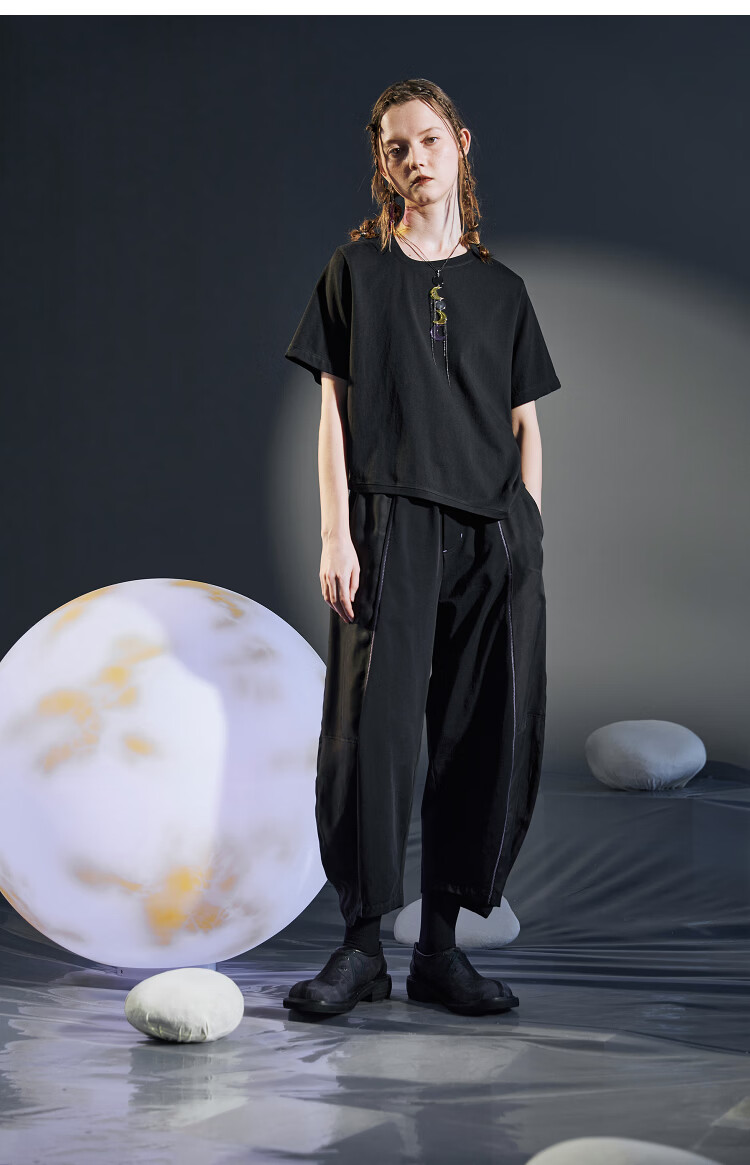 Rizhuo Moon T-Shirt Summer 2026 New Women's Solid Color Loose Slim Design Short Sleeve Tee 15