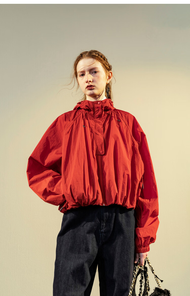 Rizhuo Original Designer 2026 Spring New Loose Breathable Thin Hooded Fashion Sports Short Jacket 10