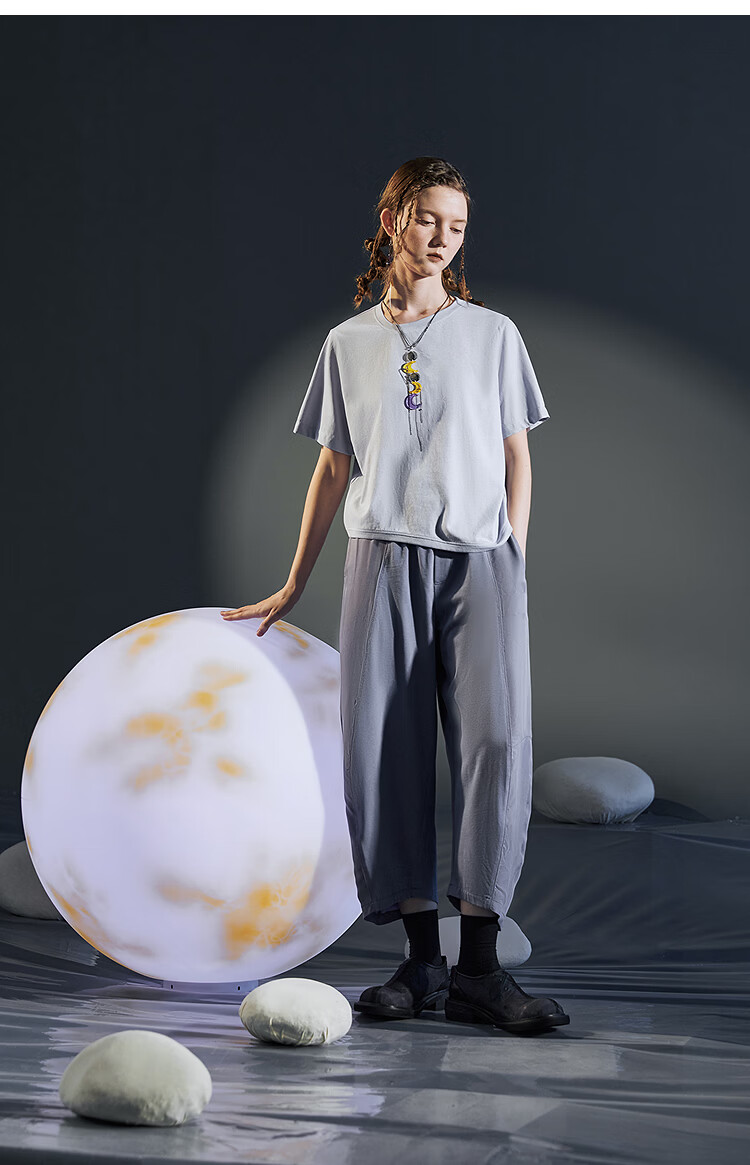 Rizhuo Moon T-Shirt Summer 2026 New Women's Solid Color Loose Slim Design Short Sleeve Tee 19