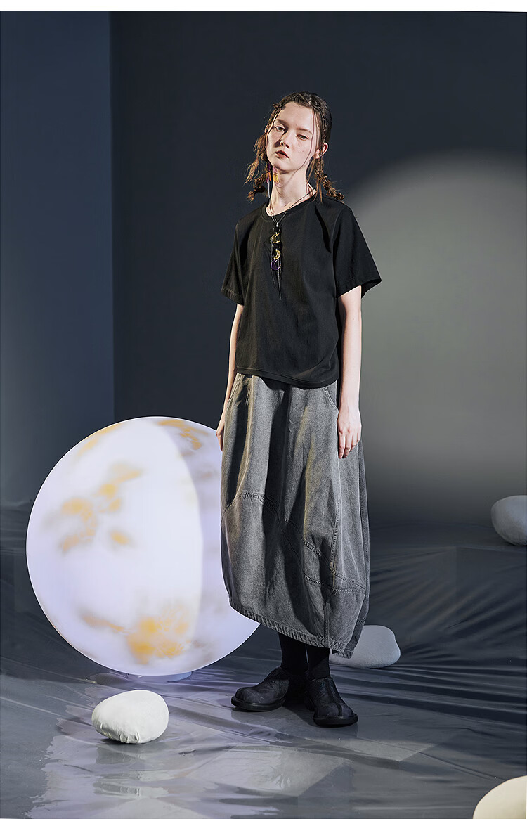 Rizhuo Moon T-Shirt Summer 2026 New Women's Solid Color Loose Slim Design Short Sleeve Tee 16
