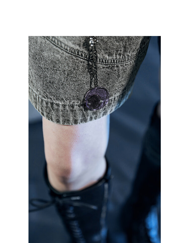 Rizhuo Galaxy Gray Washed Vintage Loose Fit Denim Shorts Women 2025 Summer New 12