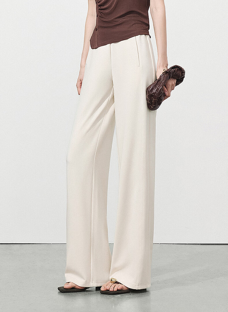 Yixiang Liying White Mask Pants Casual Women's Summer New Loose Draped Wide-Leg Straight Pants Gentle Black XL 2
