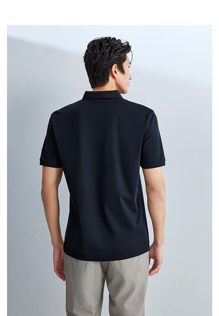 HLA Heilan Home Men's Short Sleeve Polo Shirt 26 Light Business Fashion Series Cool and Breathable Summer Short Sleeve 12