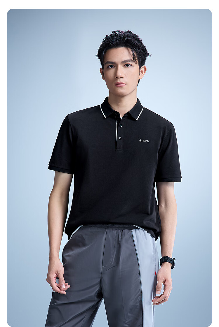 HLA Hailan Home Short Sleeve Polo Summer 26 Rocket Series Moisture-Wicking Short T-Shirt for Men 8