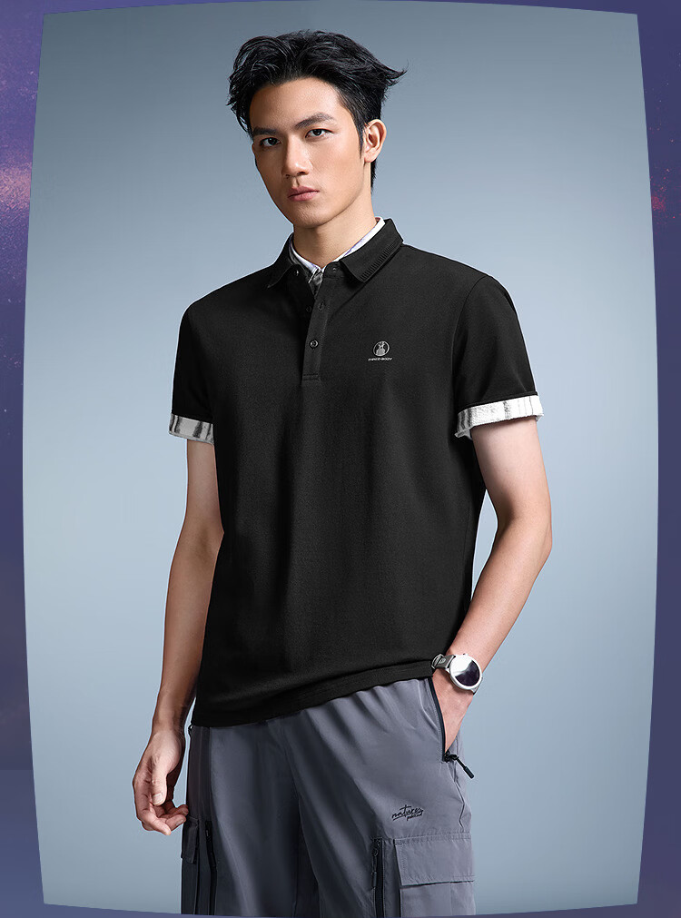 HLA Heilan Home Men's Short Sleeve Polo Shirt 26 Three-Body Collaboration Series Cooling Short Sleeve Summer Shirt 10