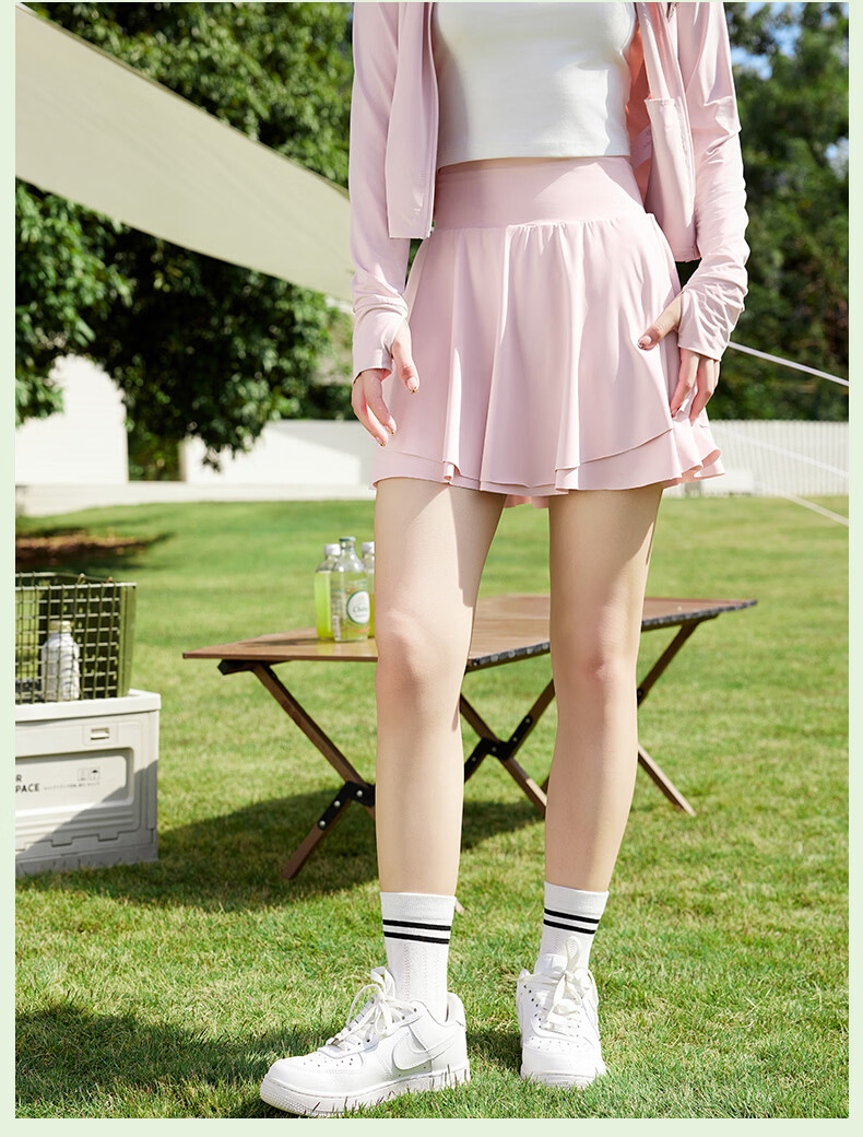 Baleno S&K Women's Sports Skirt 2026 Summer Cooling Breathable High-Waist Tennis Skirt Anti-Exposure Yoga Fitness Skirt K 9