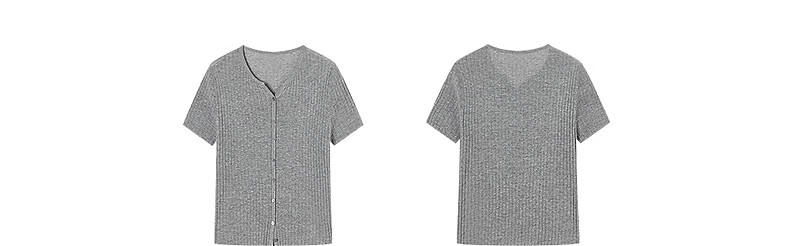 Yixiang Liying Solid Color Short Sleeve Linen Knitwear Women's New Soft Skin-Friendly Shoulder Fitting Top Milk Almond Beige L 47