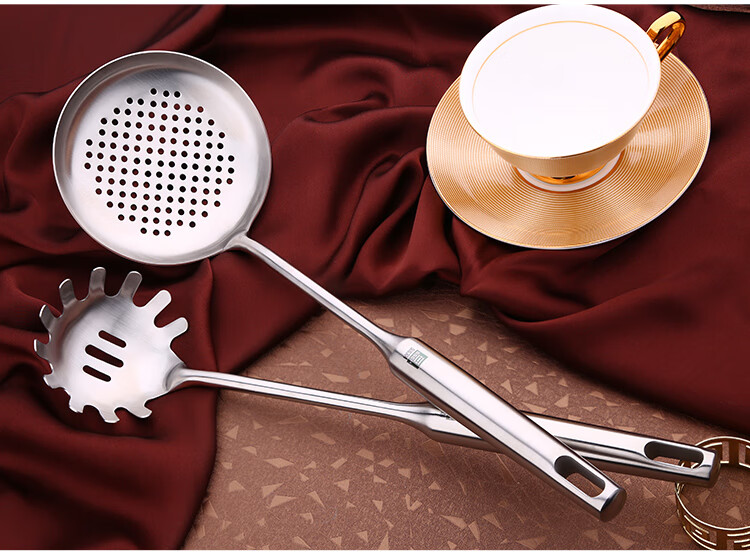 厨房配件 厨房diy/小工具 南暖 德国加厚304不锈钢粉扒漏勺子意大利面