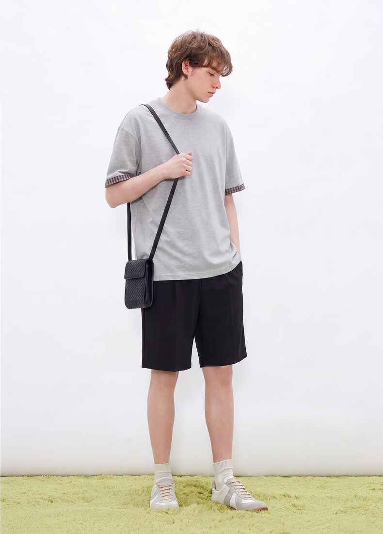 Gxgjeans Men's Metal Belt Loop Simple Commuter Loose Casual Dress Shorts 26 Summer New Black 180/XL 7