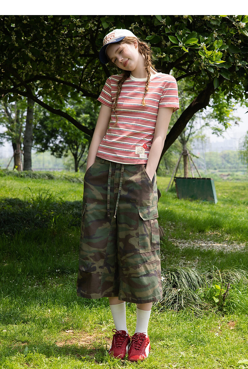 TonLion 2026 Summer Women's Camouflage Casual Cropped Pants Trendy Fashion Camouflage Capri Pants 4