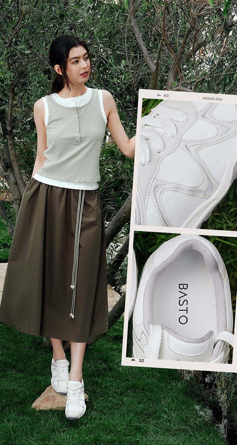 Basto 26 Summer Training Shoes Simple Fashion Retro Casual Sports Women's Shoes U2609BM6 Off-White Size 36 7