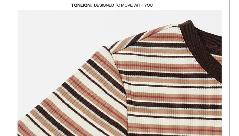 TonLion 2026 Summer Women's Striped Slim Fit Short Sleeve T-Shirt, Stylish and Comfortable, Age-Reducing Basic Tee 33