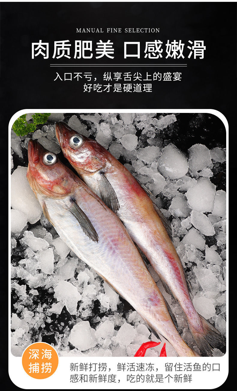 精选鲜活速冻明太鱼新鲜明太鱼冷冻明太鱼大棒鱼3斤实惠装