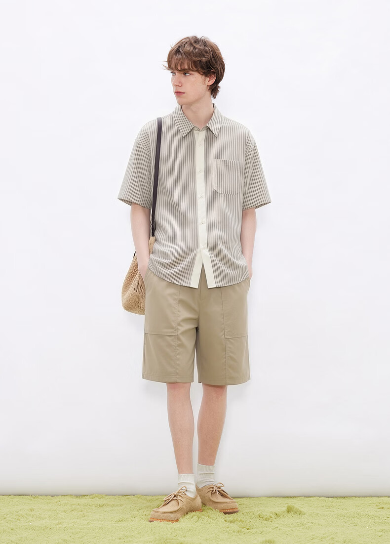 Gxgjeans Men's Split Design Cargo Functional Casual Shorts 26 Summer New Khaki 180/XL 7