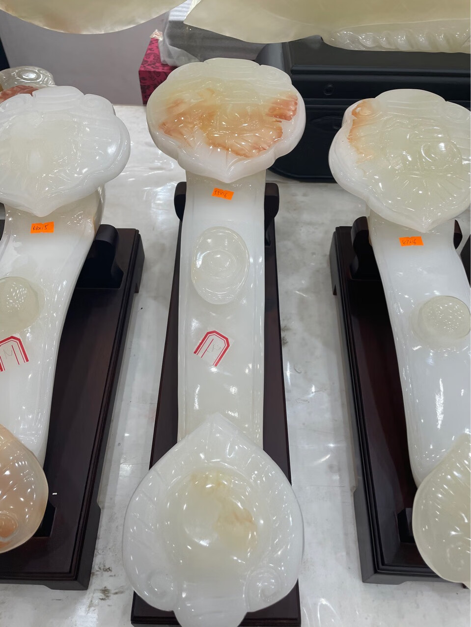 天然阿富汗玉石红花冰吉祥玉如意摆件乔迁新居公司领导长辈工艺品30