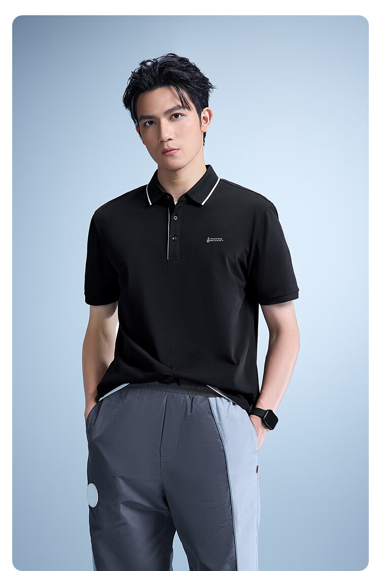 HLA Hailan Home Short Sleeve Polo Summer 26 Rocket Series Moisture-Wicking Short T-Shirt for Men 9