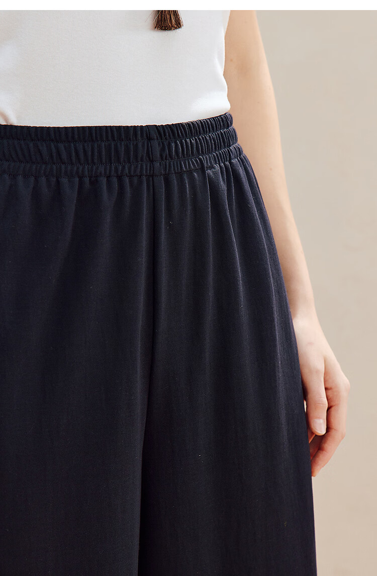 Inman Casual Versatile Elastic Waist Wide-Leg Pants 26 Summer New Women's Draped Straight Loose Trousers Gray M 15