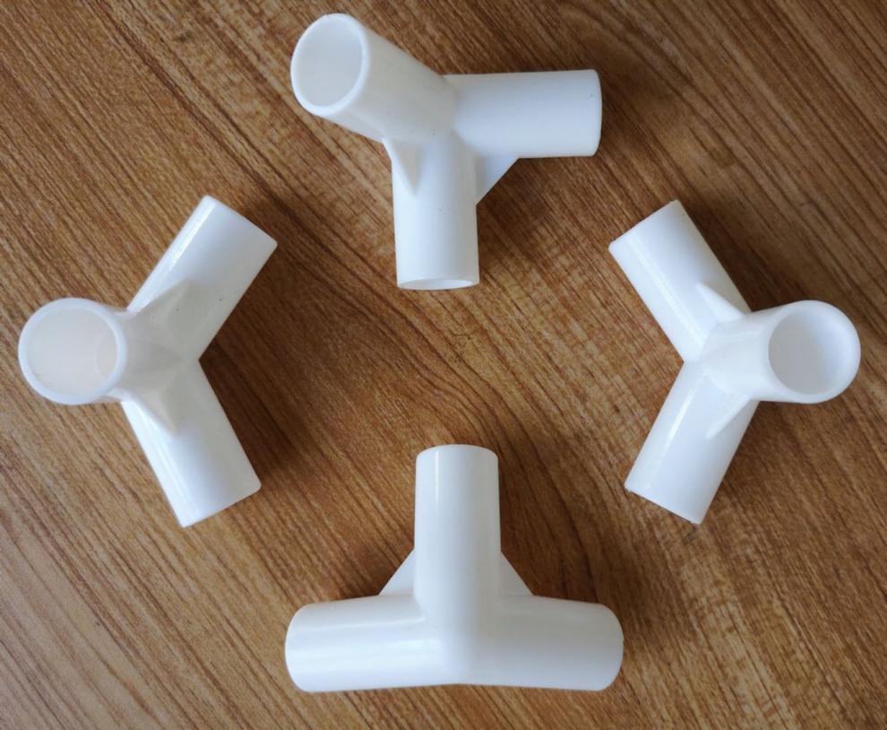 塑料三通接头12 16 19mm三通接头 120度塑料帐篷配件 立体斜三通 内径