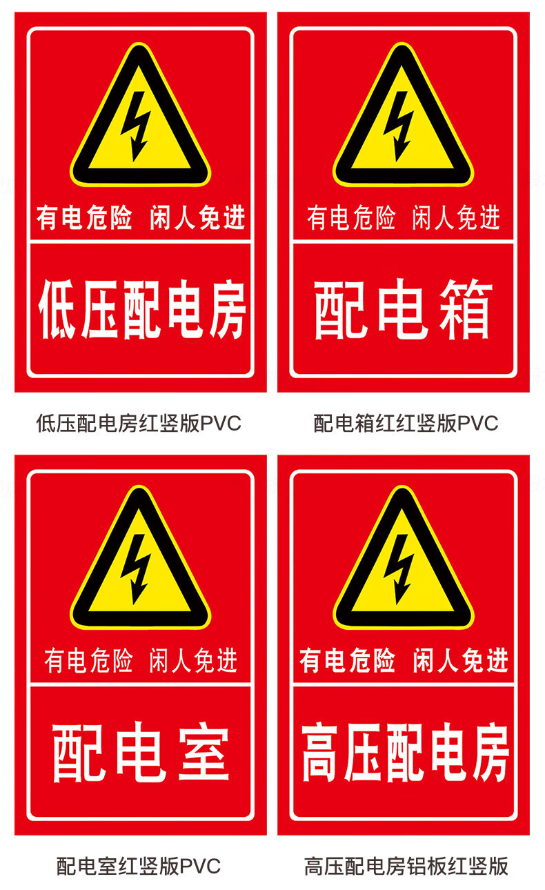 配电箱安全警示标志贴纸配电室标识牌电源柜有电危险高压低压配电房