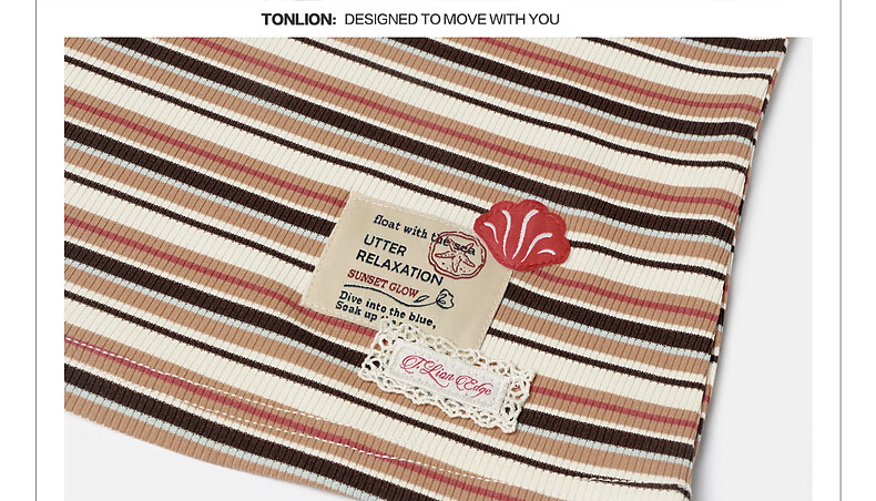 TonLion 2026 Summer Women's Striped Slim Fit Short Sleeve T-Shirt, Stylish and Comfortable, Age-Reducing Basic Tee 34