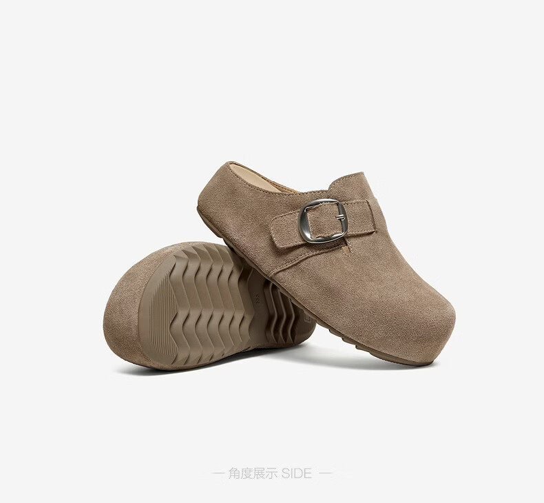 Basto Pistachio 2026 New Casual Closed-Toe Slip-On Thick-Soled Birkenstock Sandals, Women's Outdoor Slippers, Gray Thick Sole, Size 39 3